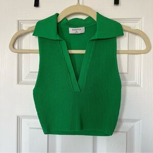 Aritzia green polo crop top